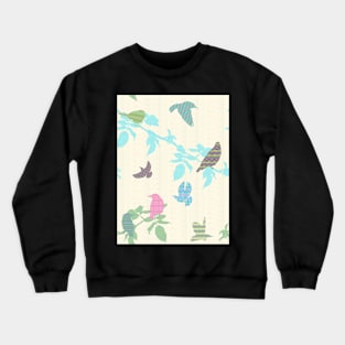 Shetland Starling - Turquoise, Home decor bird patterns Crewneck Sweatshirt